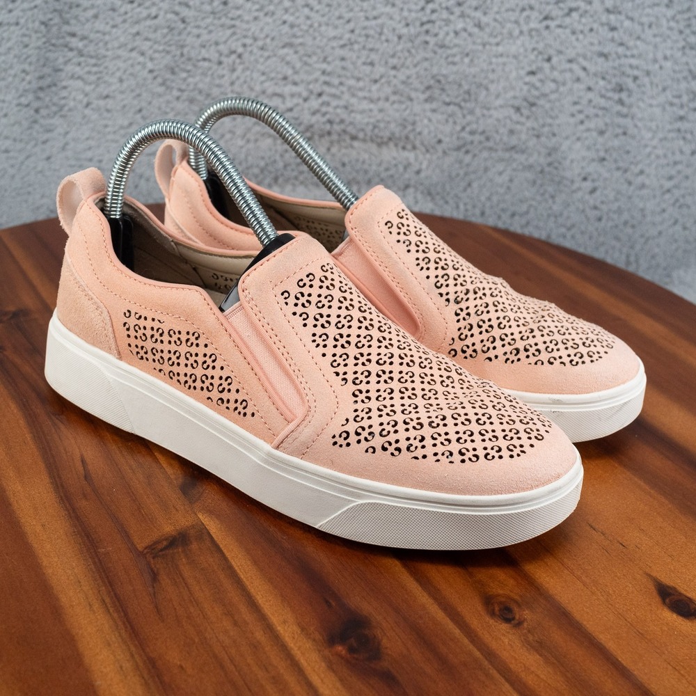 Vionic Women's Kimmie Perf Slip On Loafers Arch Support Pink Suede Shoes 8